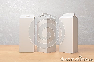 Blank light milk/juice packagings Stock Photo