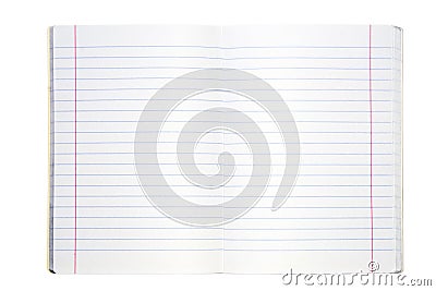 Blank lined exercise book Stock Photo