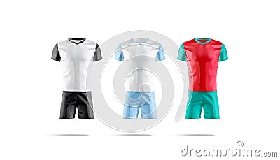 Blank liverpool and manchester team soccer uniform mockup, isolated Stock Photo