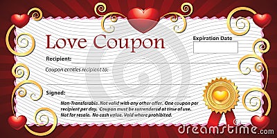 Blank Love Coupon Stock Photo