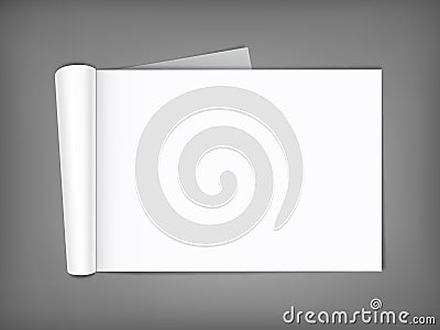 Blank magazine with rolled pages. Vector Illustration