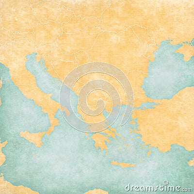 Blank Map of Balkans Stock Photo