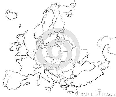 Blank map of Europe Stock Photo