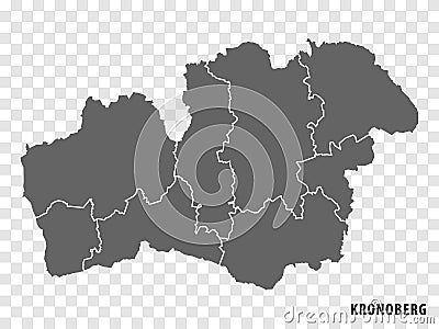 Blank map Kronoberg County of Sweden. High quality map Kronoberg County on transparent background Vector Illustration