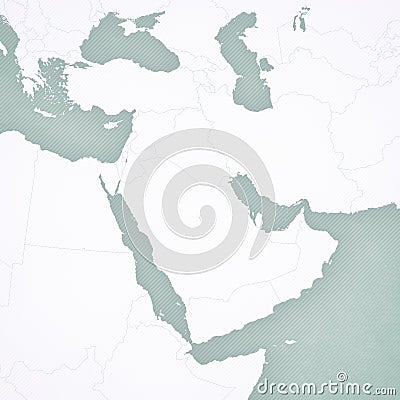 Blank Map of Middle East Stock Photo