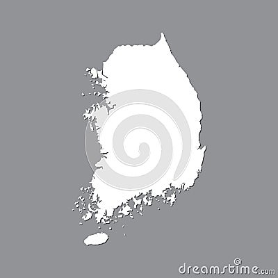 Blank map South Korea. High quality map of South Korea on gray background for your web site design, logo, app, UI. Stock vector. Vector Illustration