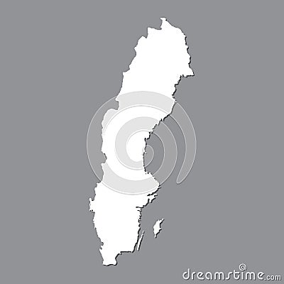 Blank map Sweden. High quality map of Sweden on gray background for your web site design, logo, app, UI Vector Illustration