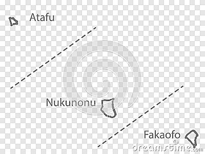 Blank map of Tokelau. High quality map of Tokelau with titles on transparent background for your web site design, app, UI. Oceani Vector Illustration