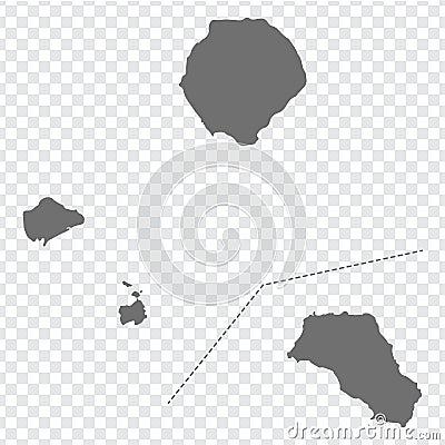 Blank map Tristan da Cunha. High quality map of Tristan da Cunha on transparent background for your web site design, logo, app, U Vector Illustration