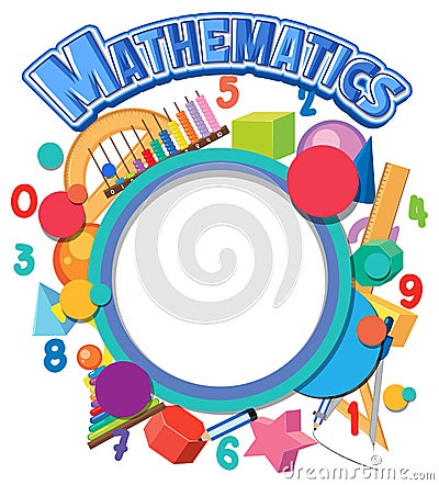 Blank math template with math tools and elements Vector Illustration