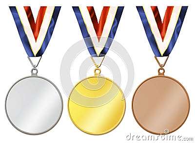 Blank medals Stock Photo