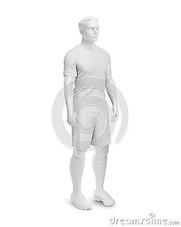 A Blank Men's Soccer Uniform Half Side View Illustration isolated on a white background Stock Photo