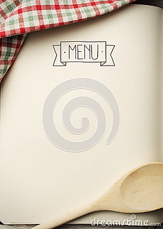 Blank menu book Stock Photo