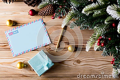 The blank message paper in christmas festive concept Stock Photo