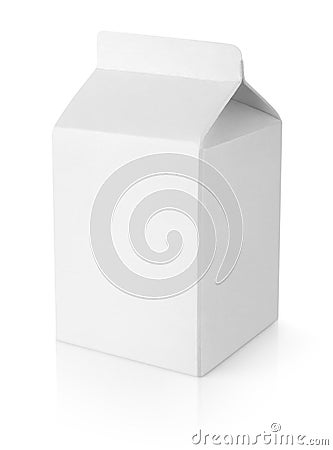 White blank milk carton package Stock Photo