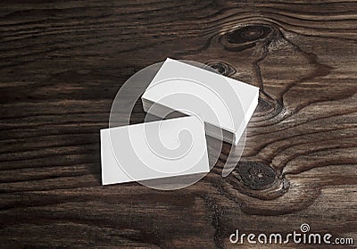 Blank mock-up of business cards Stock Photo