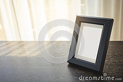 Blank Mock up Picture Frame morning light Shade Stock Photo