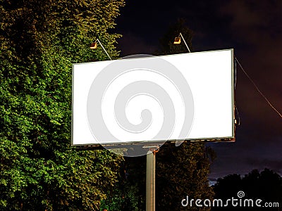 Blank mock up white empty billboard. Stock Photo