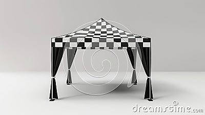 Blank mockup of a branded pit stop tent perfect for promoting products and services to race attendees. Stock Photo