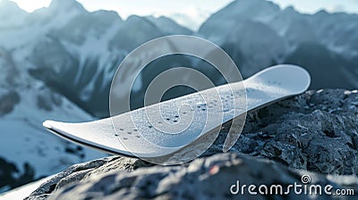 Blank mockup of a graffitistyle snowboard perfect for urban snowboarders. Stock Photo