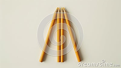 Blank mockup of a set of pencils arranged to form a triangle creating a visually dynamic display. Stock Photo