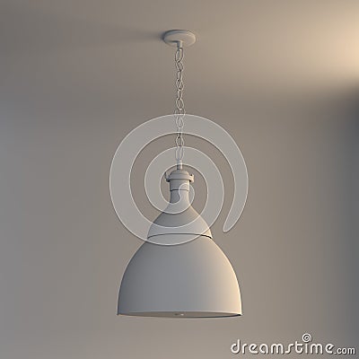 3d Rendering Clay Model hanging pendant light on neutral background Stock Photo