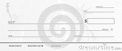Fake stimulus check mockup. Bank checkbook background Vector Illustration