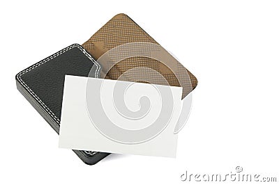 Blank name card on card holder Stock Photo