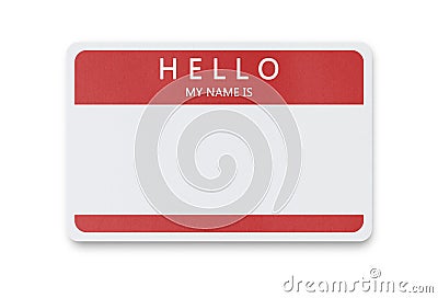 Blank name tag with copy space Stock Photo