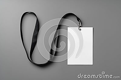 Blank nametag on gray background copy space Stock Photo