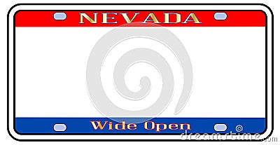 Blank Nevada License Plate Vector Illustration