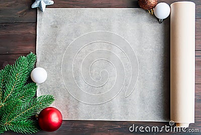 Blank note for recipes of christmas cakes. Preparation Gingerbread cookie Stock Photo