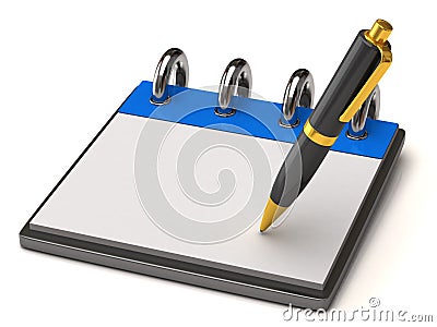 Blank notebook and pen Stock Photo