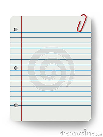 Blank notepad and a paper clip Stock Photo