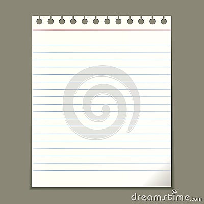 Blank notepad sheet Vector Illustration