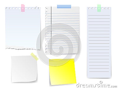 Blank Notes and Papers Vector Illustration