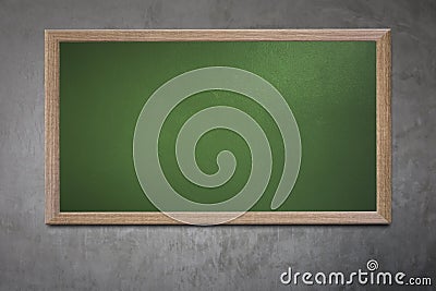 Blank old school blackboard on a grunge wall and can input text Stock Photo