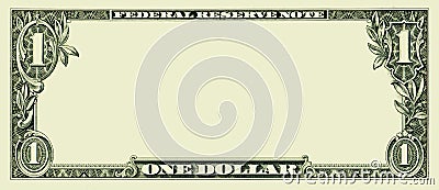 Blank one dollar bill Stock Photo