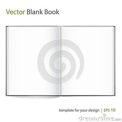 Blank of open book with cover on white background. Template Vector Illustration
