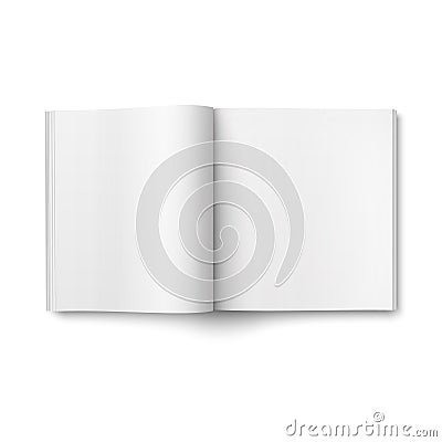 Blank open magazine template. Square format. Vector Illustration