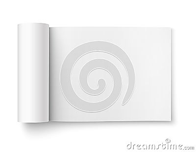 Blank open magazine template, wide format. Vector Illustration