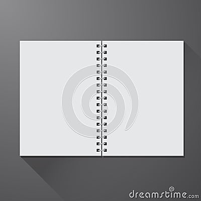 Blank open notebook Vector Illustration