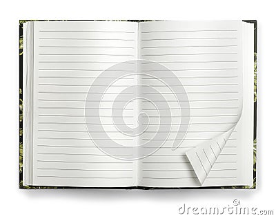 Blank open paper notebook Stock Photo