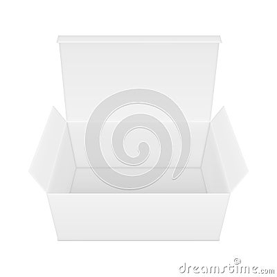 blank open rectangular paper box Stock Photo