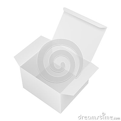 Blank open rectangular paper box Vector Illustration