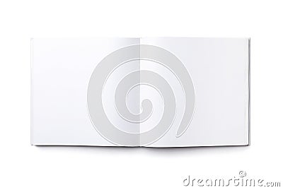 Blank open square book isolated Stock Photo