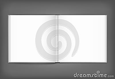 Blank of open square magazine on grey background. Template Vector Illustration