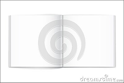 Blank of open square magazine on white background. Template Vector Illustration