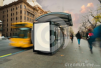 Blank outdoor advertising shelter Stock Photo