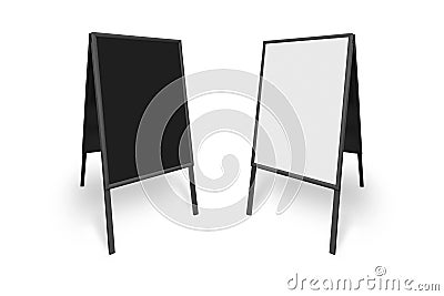 Blank outdoor advertising stand sandwich board mock up template Stock Photo